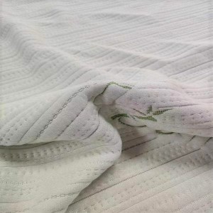 Tissu tricoté pour matelas vert naturel 100% bambou/polyester NOUVELLE COLLECTION