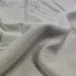 Tissu tricoté pour matelas vert naturel 100% bambou/polyester NOUVELLE COLLECTION