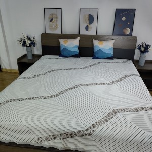 Funda de colchón de tela de carbón de bambú hilado gris que hace tictac