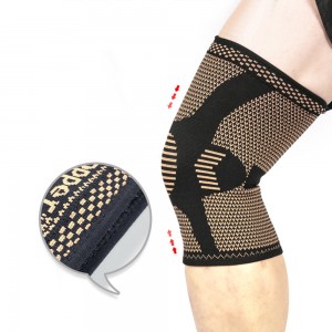 Outdoor Sports Knitted Copper Ion Copper Fiber Stretch Nylon Basketball Volleyball Knee Pads KP-15