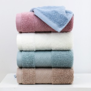 Plain thickened embroidered pure cotton towel face wash towel household soft, absorbent and lint free CM12