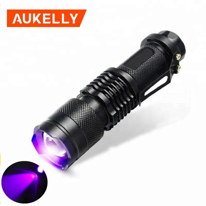 UV Mini Flashlight Ultraviolet Currency Checker Purple Light Small Torch H7-UV