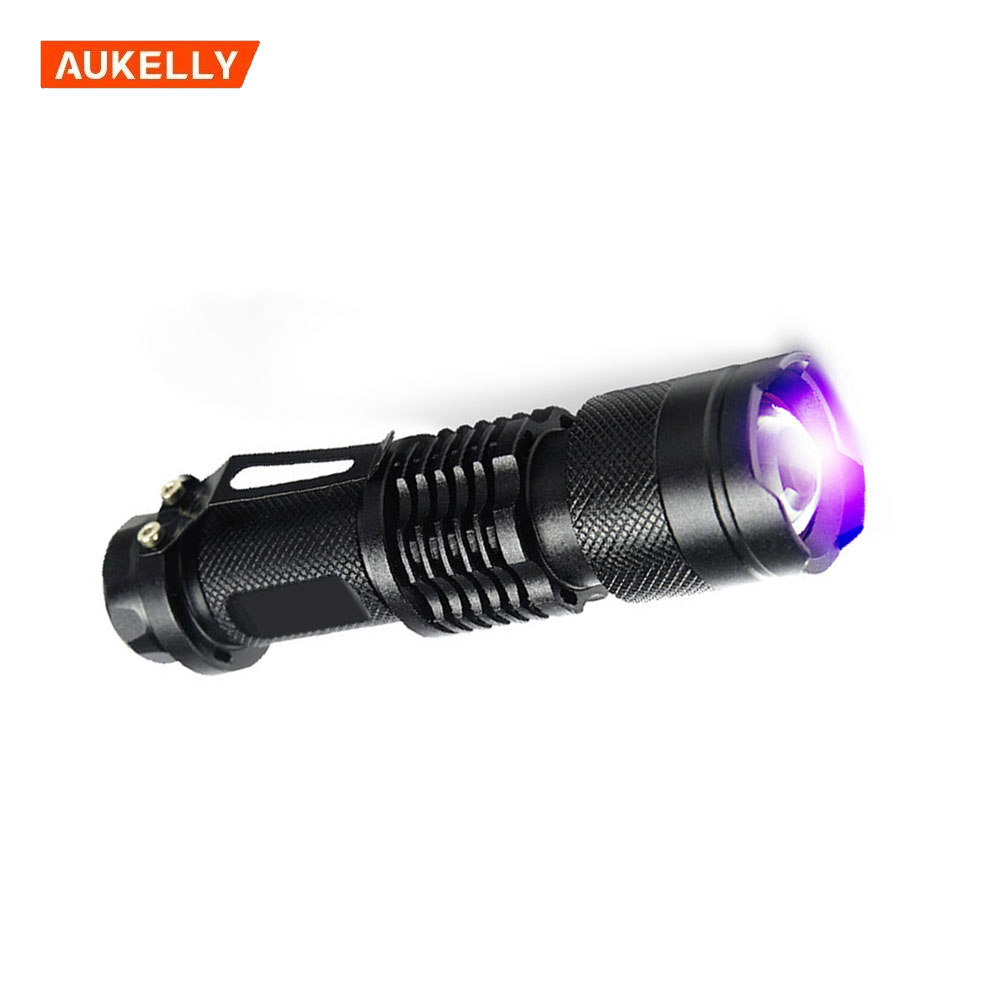 Aluminum 395nm UV Ultra Violet Torch Light Mini Blacklight Torch Detector Torch uv black light