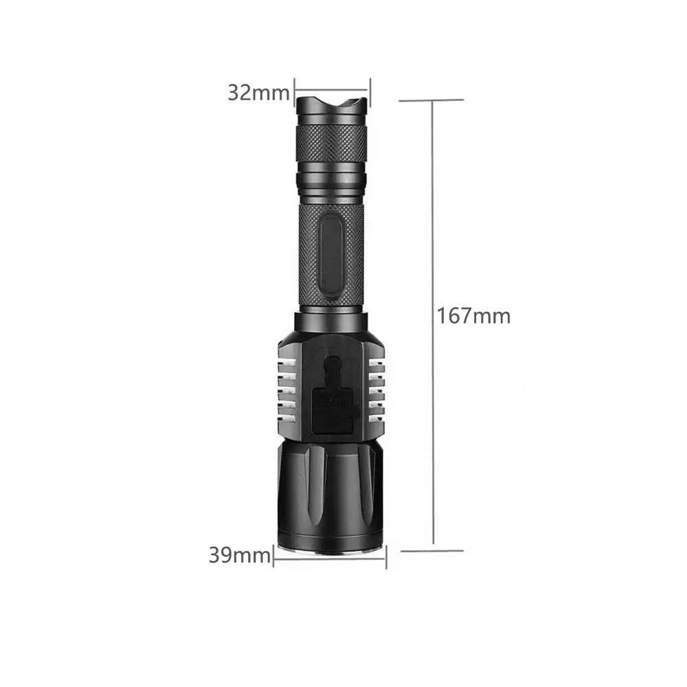 High Performance Tactical Zoom USB Charger Rechargeable LED Flashlight with Power Bank
