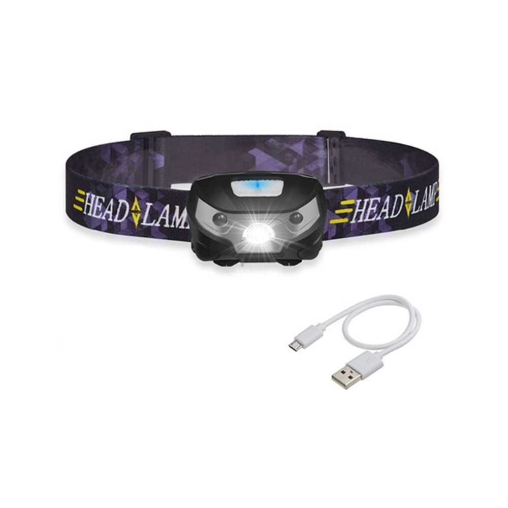 LED USB Rechargeable Running Head lamp infrared induction Head Flashlight Camping Head lantern waterproof Motion Sensor headlamp HL22