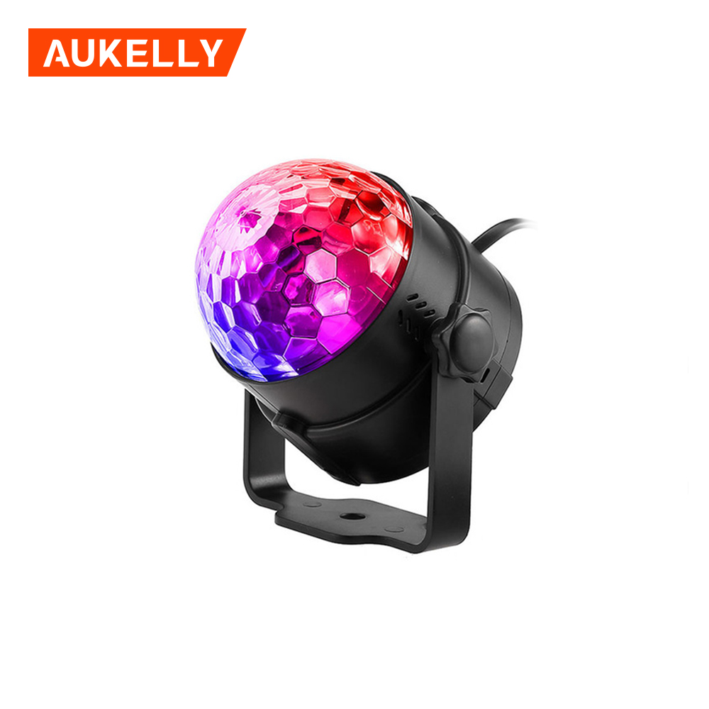 Led remote control makulay na voice control crystal magic ball light DJ disco music Christmas KTV party rotation stage light CL38