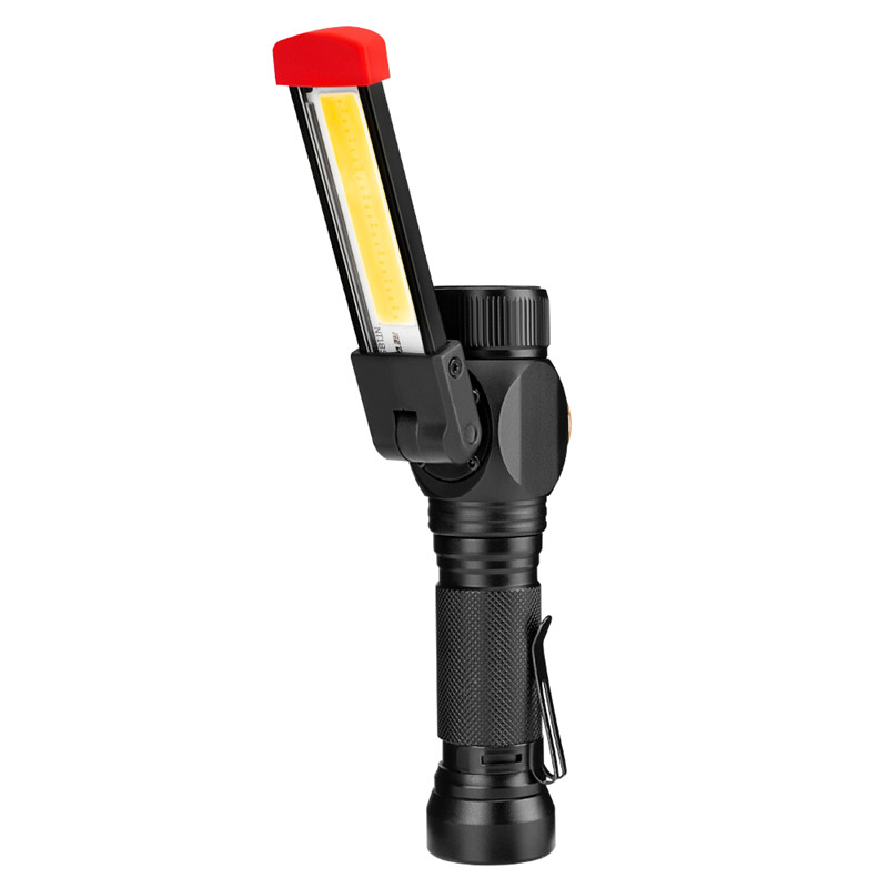 Portable Lantern 7 Mode T6 USB 18650 Uppladdningsbar led magnetisk arbetslampa Fällbar COB Ficklampa Nödled Arbetsområdesljus WL36