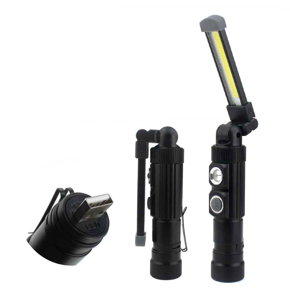 휴대용 USB 충전식 led 작업 조명 핸드 헬드 접는 cob 손전등 비상 자동차 검사 led 램프 자기 작업 빛 wl40