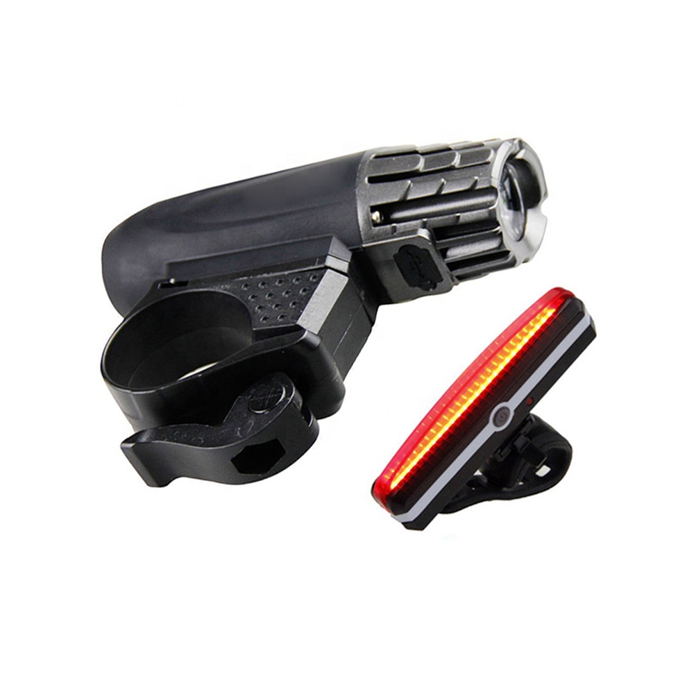 LED Bicycle Lamp Quick Release Front Headlight and Tail Back Light Bright Bike Light Kit bicycle lights usb led rechargeable set B3-2