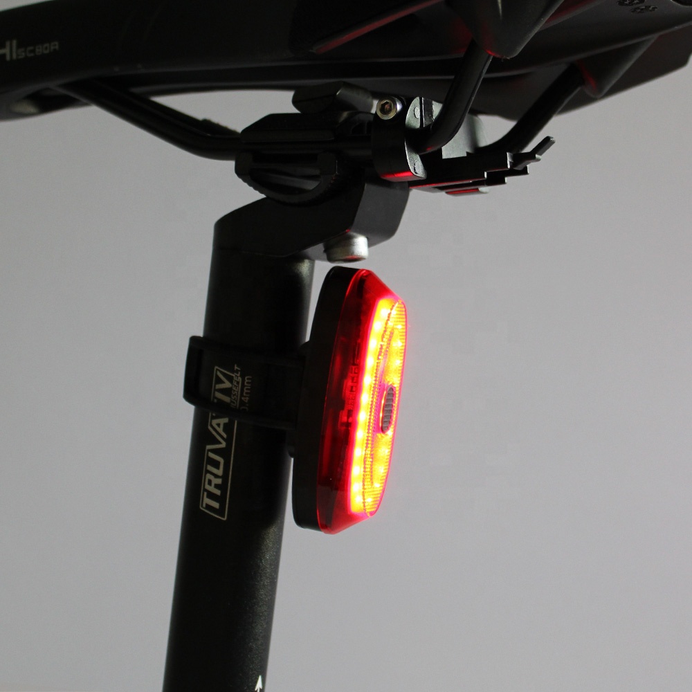 Drita e pasme e biçikletës USB e zgjuar e frenave të biçikletës Llambë çiklizmi e ringarkueshme e papërshkueshme nga uji me induksion inteligjent me dritë të pasme frenash B176