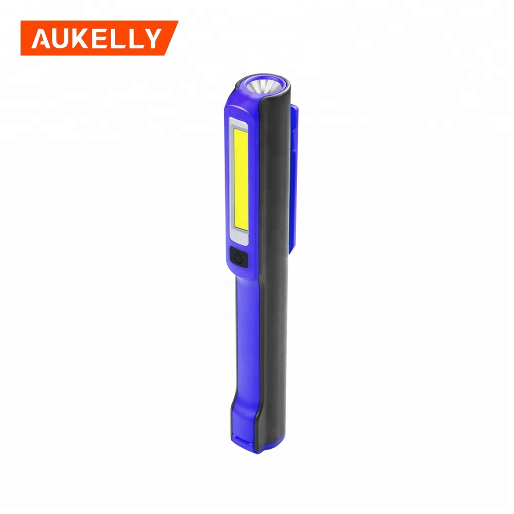 Aukelly USB Portable telescopic working light cob led work lamp with hanging hook rubberized abs plastic cob work light WL13