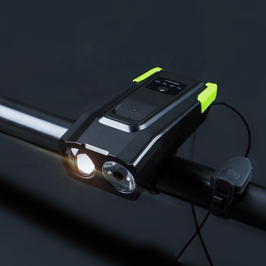 Паметно ABS велосипедско светло 4000 mAh USB за полнење LED MTB друмски велосипед 120 децибели роговиден фар 800 LM предно светло за велосипед со ѕвонче B199