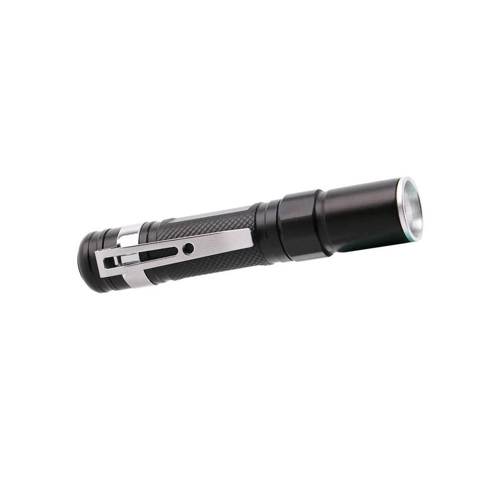 portable 350 Lumens led clip on flashlights logo custom small led keychain Pocket medical Light Telescopic lens mini torch Hand