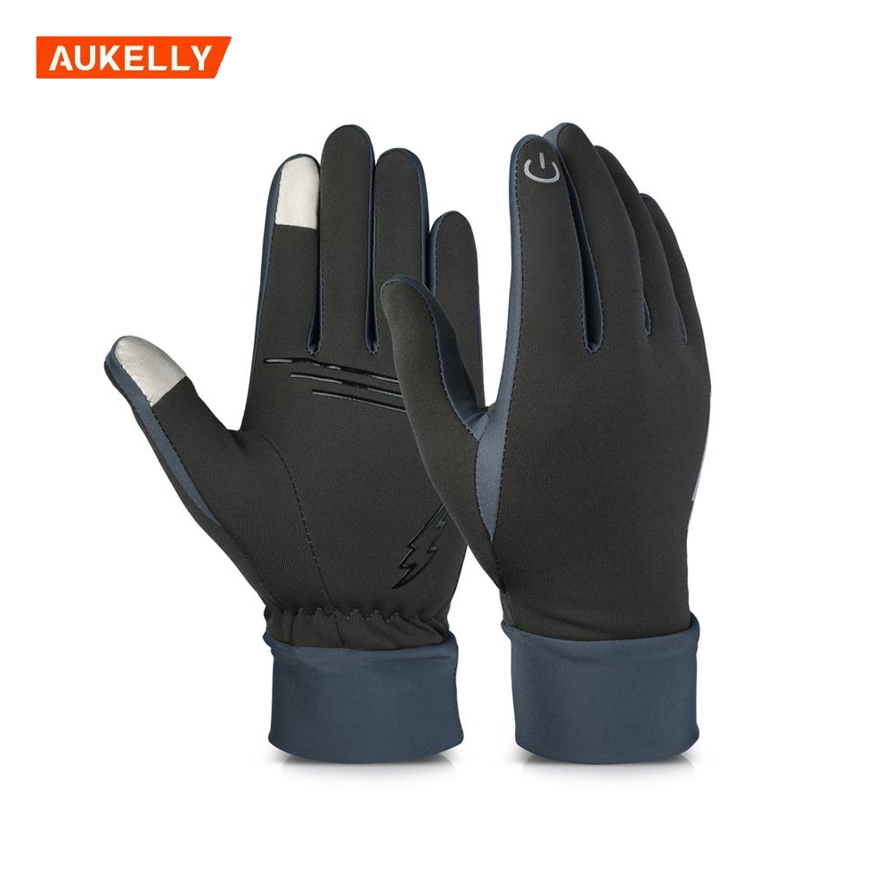 Reflective Printing Unisex Winter Gloves Sports Anti-slip Gloves Windproof Warm Cold Weather Touch Screen Gloves B-G42