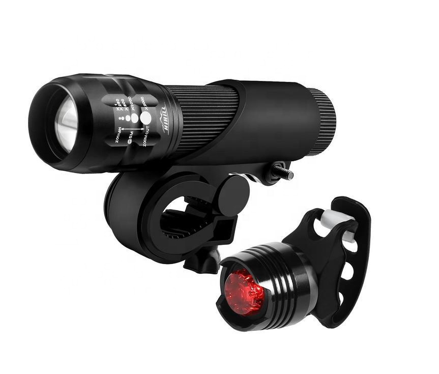Riteņbraukšanas nakts braukšanas aprīkojums Velosipēda priekšējie drošības priekšējie lukturi Velosipēda aizmugurējie aizmugurējie kabatas lukturis lāpas lukturu komplekts LED velosipēda lukturu komplekts B63