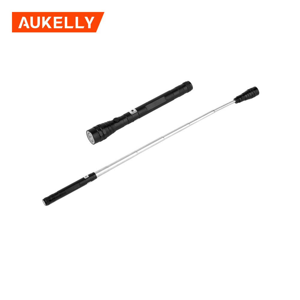 Aukelly 신제품 3LED 픽업 도구 토치 라이트, 자석 및 펜 클립 포함 텔레스코픽 및 유연한 손전등 토치 H74