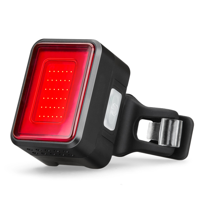 USB-laddning LED-cykelsäkerhetsvarningsljus intelligent induktionscykel bakbromsljus B202