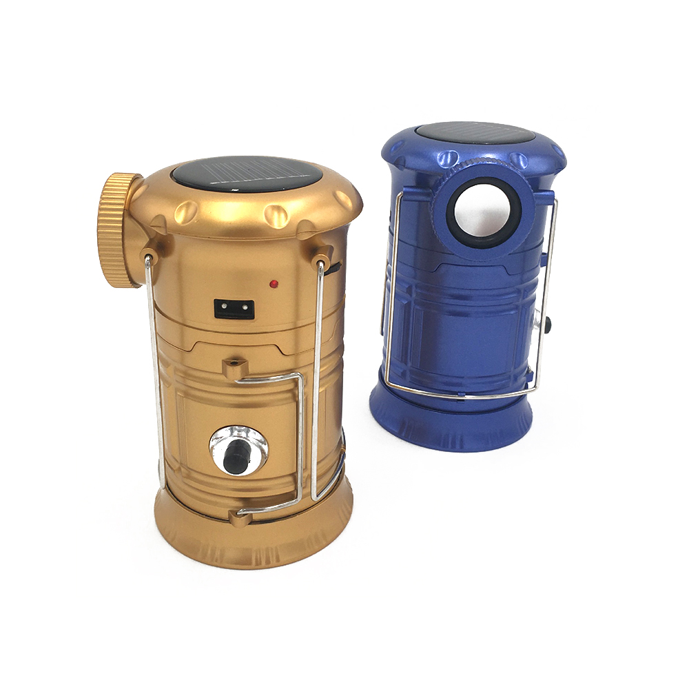 Rechargeable solar radio collapsible folding telescopic led with power bank camping lantern with radio C8