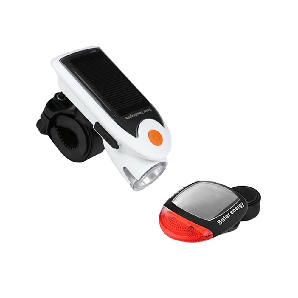 Aksesoris Bersepeda Lampu Depan Tenaga Surya Lampu Belakang LED Sepeda Set Lampu Peringatan USB Stang Lampu Sepeda Depan dan Belakang B14