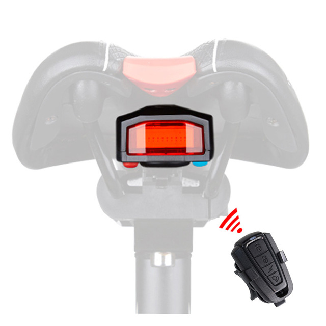 Bicycle Wireless Remote Control Rear Light Anti theft Alarm Lock Smart Bell Finder Horn Siren Warn USB Charging Bike Tail Light B34