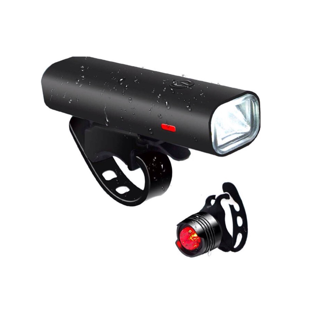 Germany Standard Waterproof USB Rechargeable Cycling Kit MTB Led Bike Front Lamp Back Light Set Taillight စက်ဘီးခေါင်းမီး