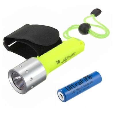 Small 100m search powerful diving led flashlight torch D1