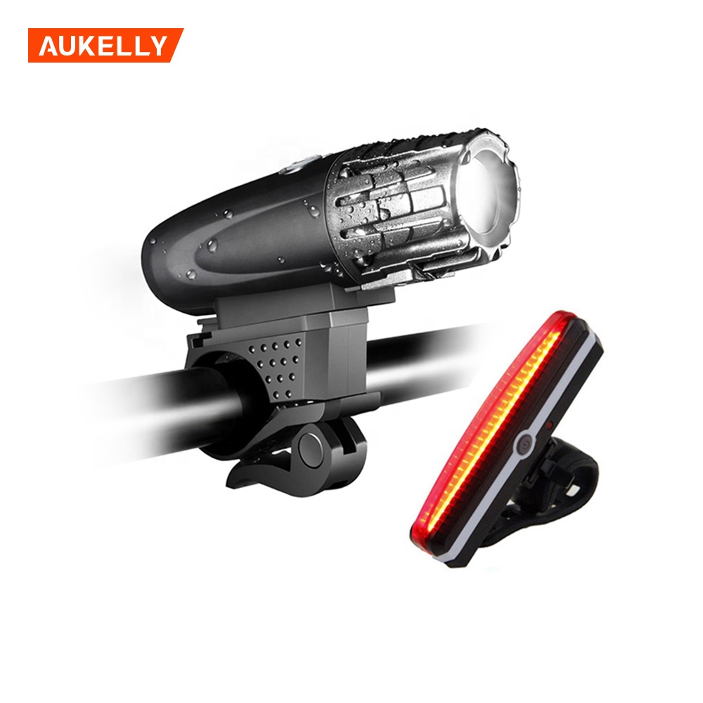 MTB cykeltillbehör Super Bright USB uppladdningsbar cykelljusset Strålkastare och bakljus bakljus cykelljus fram och bak