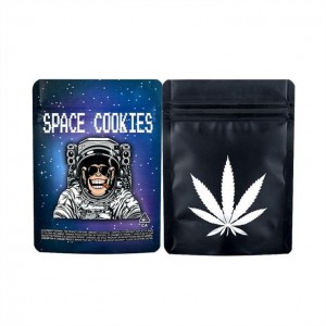 New Product Fast Ship 3.5g 14G Cookies Weed Food Grade Packaging Reusable Zipper Stand up Child Resistant Ziplock Mylar Pouch Bag