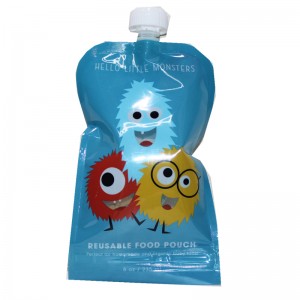 Preferential Little Green Pouch Reusable Baby Food Pouch with Spout with Your Artwork