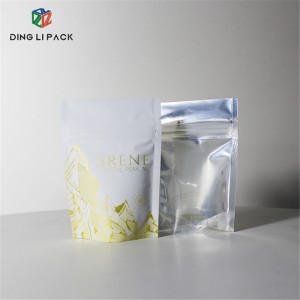 Eco Friendly Custom Printed Resealable Metalized Foil Packaging Doypack Pouch Bags with Clear Front