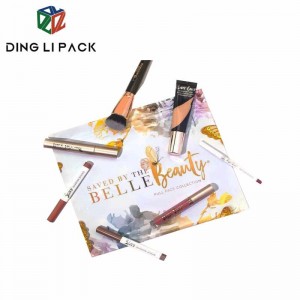 Custom Printed Metallic Foil Zipper Pouches for Cosmetics Makeup Products Brush Set Professional Packaging Bag