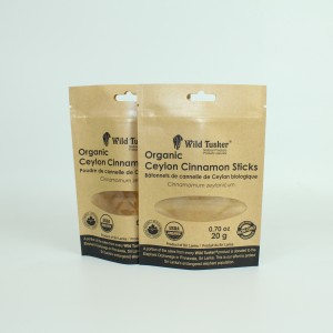 Recyclable Printed Brown Kraft Paper Stand up Pouch with Zip Lock Dried Food/Nuts/Cookies Packaging Bag with Window