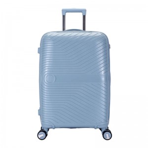 ໂຮງງານຂາຍສົ່ງອາລູມິນຽມ Trolley Double Wheel Matching Color 4pcs Set PP Luggage