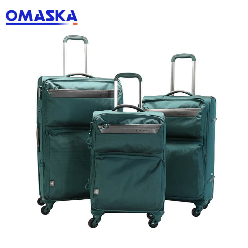 गर्म नए उत्पाद कस्टम सूटकेस - नायलॉन 3 टुकड़े 20 24 28 इंच फैब्रिक ट्रॉली यात्रा सामान सेट - ओमास्का
