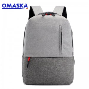 OMASKA Custom Wholesle New Design Leisure Student Lehilahy Mavokely Black Laptop Bag USB School Rucksack Backpack