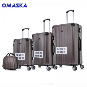 OMASKA 2021 ໂຮງງານຜະລິດແບບໃຫມ່ຂາຍສົ່ງ 027# 4pcs 5pcs set Luxury carry on luggage suitcase ABS trolley luggage