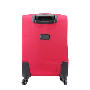 Set di valigie da viaggio personalizzate con cerniera in nylon rosso impermeabile a 4 ruote