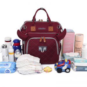 2021 Omaska ​​TSX065# მრავალფუნქციური ბავშვის საფენის ჩანთა ზურგჩანთა სავსე ბავშვის საფენის ჩანთა ბავშვის მოდური საყვარელი დედის ჩანთა საწოლით