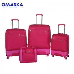 New Design Factory Supplier Fashion Match Color Pink Black Hard Shell Nylon And ABS Travel Luggage Set