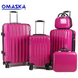 नई शैली के उच्च गुणवत्ता वाले सामान बैग गुलाबी 20 24 28 एबीएस सामान सेट