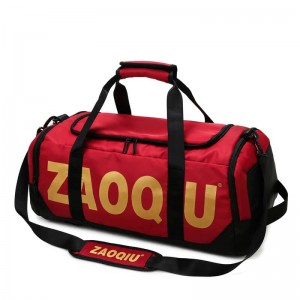 OMASKA 380 Lowest Moq Gym bag Custom High Quality Waterproof Durable Polyester Sports Travel Bag With Shoe Compartment