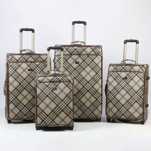पु चमड़े का सामान सेट 5021ए 4पीसी सेट अफ्रीका बाजार दो पहिया भारी यात्रा सामान सूटकेस