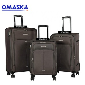 OMASKA factory wholesale 3pcs set 20″24″28″ 8wheels custom logo trolley suitcase luggage bag