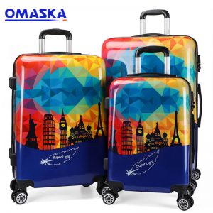 OMASKA ຂາຍຮ້ອນ 3pcs ຊຸດ 20″24″28″ 089# Abs Polycarbonate Trolley Luggage