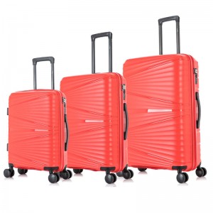 OMASKA 3PCS PP Luggage ZIPPER PIPING Matching Double Wheel 20 24 28 INCH CHINA PP Luggage
