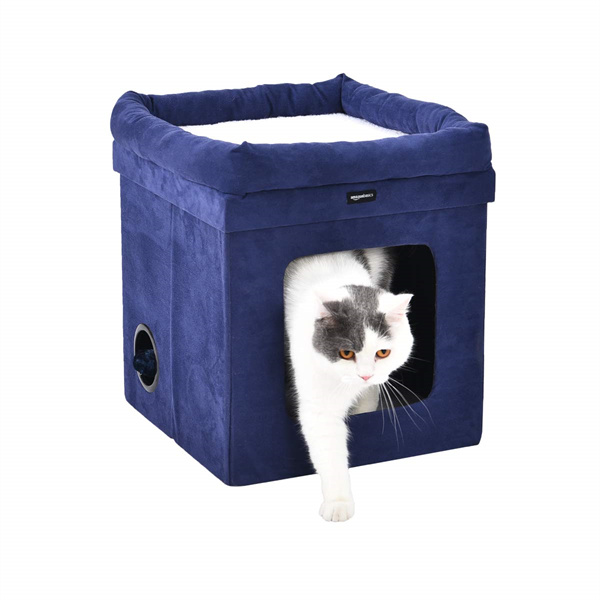 Veleprodaja prilagođene veličine u boji sklopivi kockasti krevet za mačke