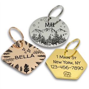 Customized Front & Back Pet Name Name Tags