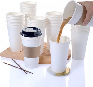 Papierové šálky na kávu v sérii s kapacitou 8-24oz |Tuobo