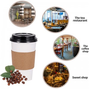 Papierkaffeetassen in einer Serie für 8-24oz Fassungsvermögen |Tuobo