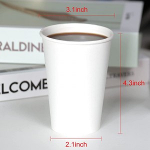 Обикновени бели хартиени чаши за кафе по поръчка |Туобо